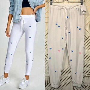Chaser Cozy Knit Heart Print Jogger Sweatpants‎